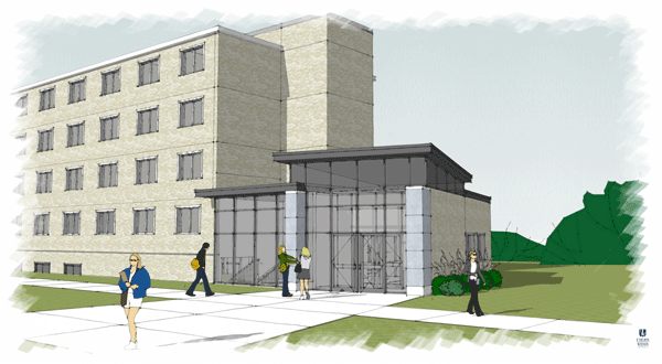 Drawing of Fischer Hall renovation