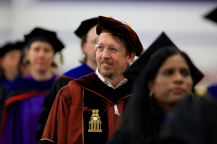 Faculty at commencement.