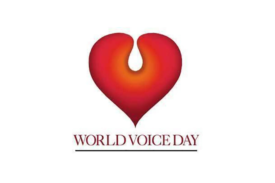 World Voice Day graphic with heart.