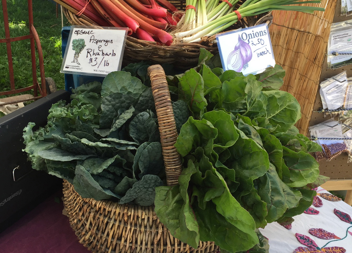 Basket of green vegetables.