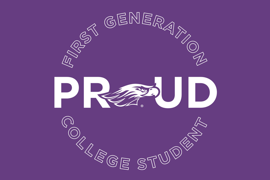First Generation College Student on a purple background.