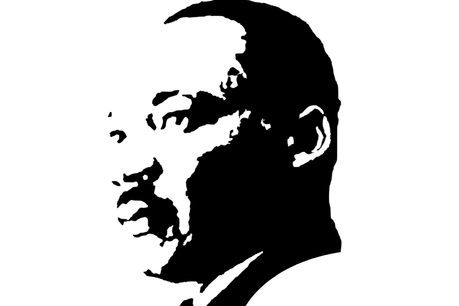 Silhouette of Dr. Martin Luther King.