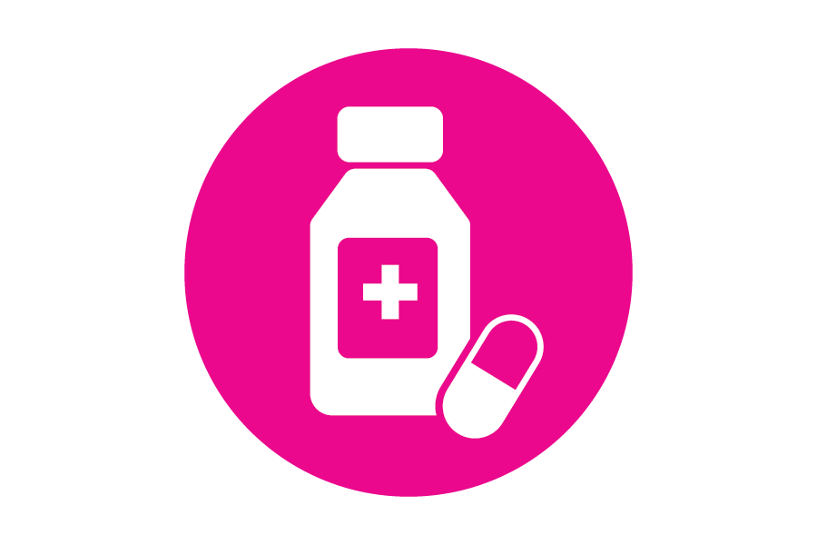 Icon of a bottle with a pill.