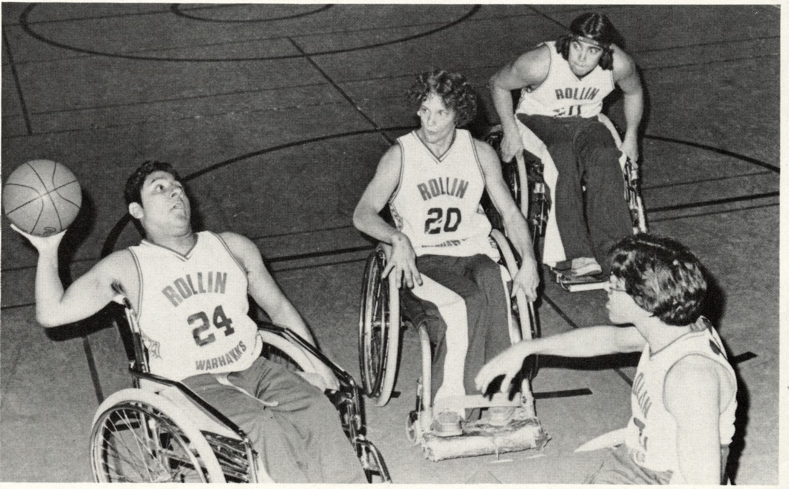 1982 Wheelchair Basketball Team playing