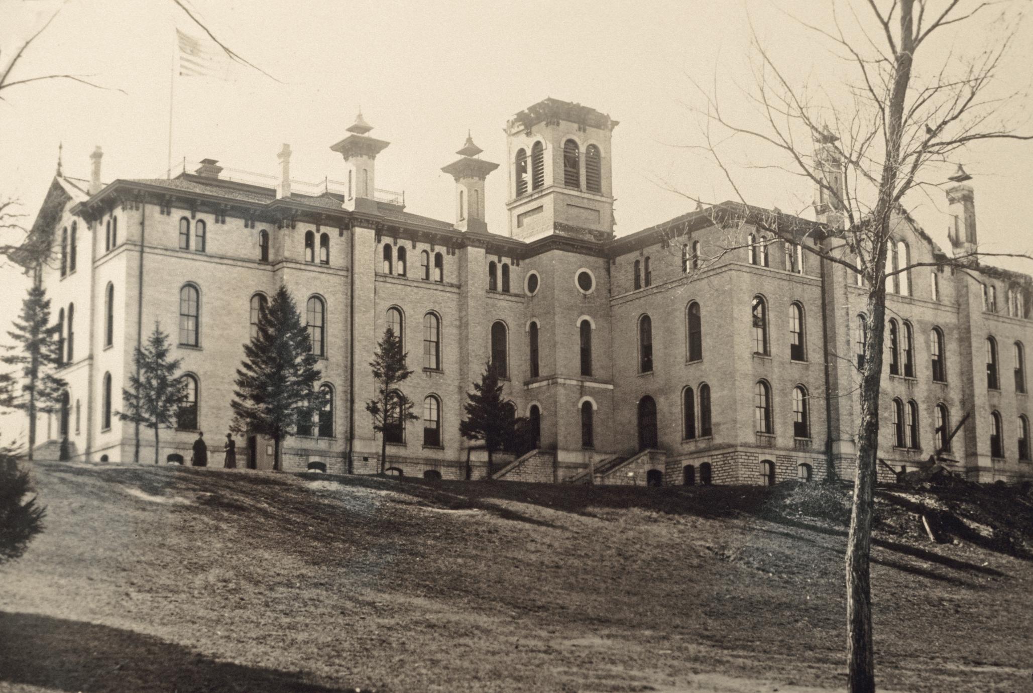 Old Main after 1891 fire from East side of building