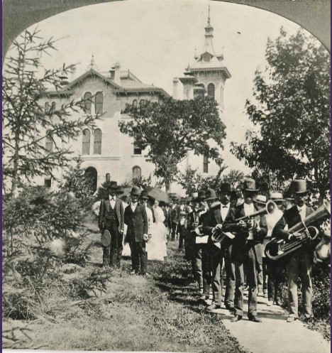 A Band Plays for the First Graduation