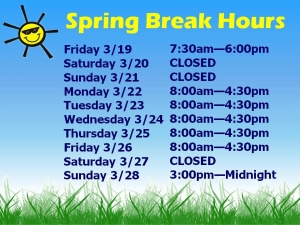 Spring Break hours image