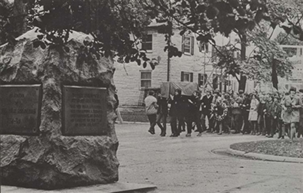 Anti-War student march in downtown Whitewater