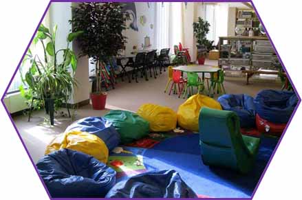 bean bag chairs in children’s area