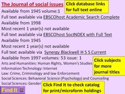 search results in Journal Holdings List with links to full text access