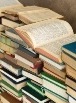 image of books stacked for sale