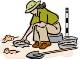 clip art of archaeologist digging