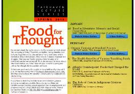 Food for Thought Fairhaven Lecture Series, Spring 2013
