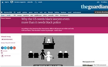 screenshot of The Guardian article Why the US needs black lawyers...