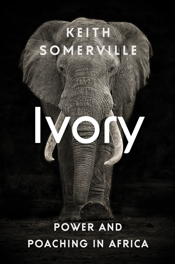 book cover image for Ivory featuring an elephant on a black background