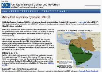 Image of CDC MERS web page