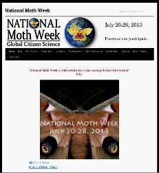 screen shot of National Moth Week web site
