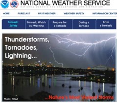 web page from National Weather Service