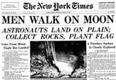 New York Times newspaper image of moon landing article