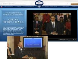 Screenshots from Obama's online town hall Mar 26 2009