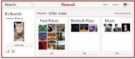 Screen shot of Pinterest boards