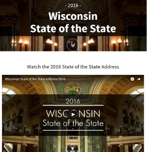 screenshot of livestream for State of the State web page 2016