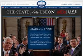 State of the Union Address web site screen shot