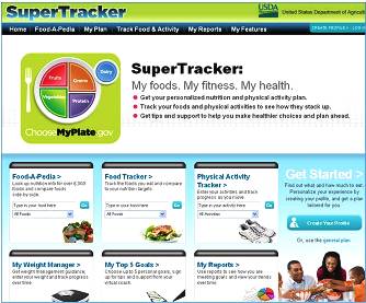 Screen shot of SuperTracker web page