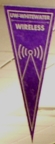 photo of UWW wireless pennant hanging from Library ceiling