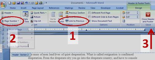 how to add pagination in word