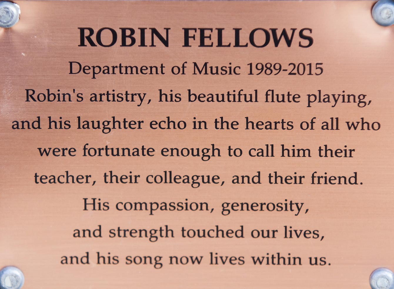 Copper plate, Robin Fellows