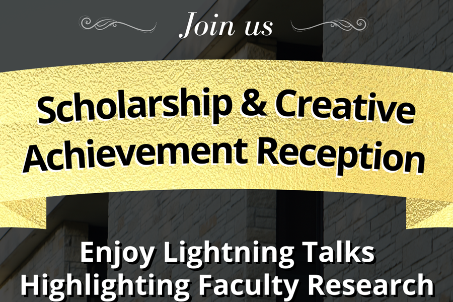 Scholarhsip Achivement Reception graphic with black and yellow background.