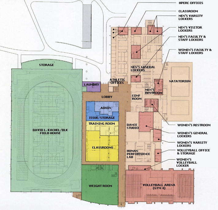 Williams Center Kachel Fieldhouse Floorplan University Of Wc Floor One