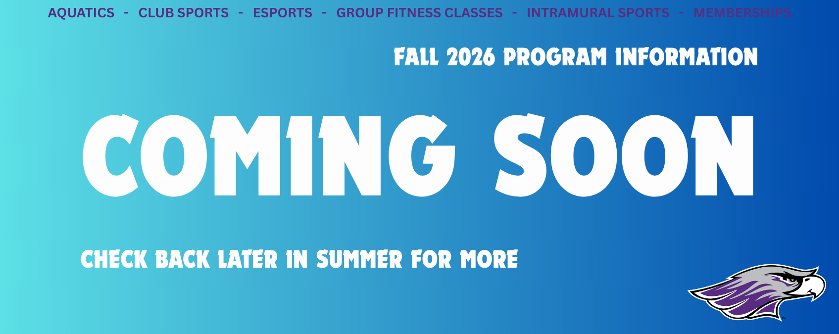 Programs Coming Soon
