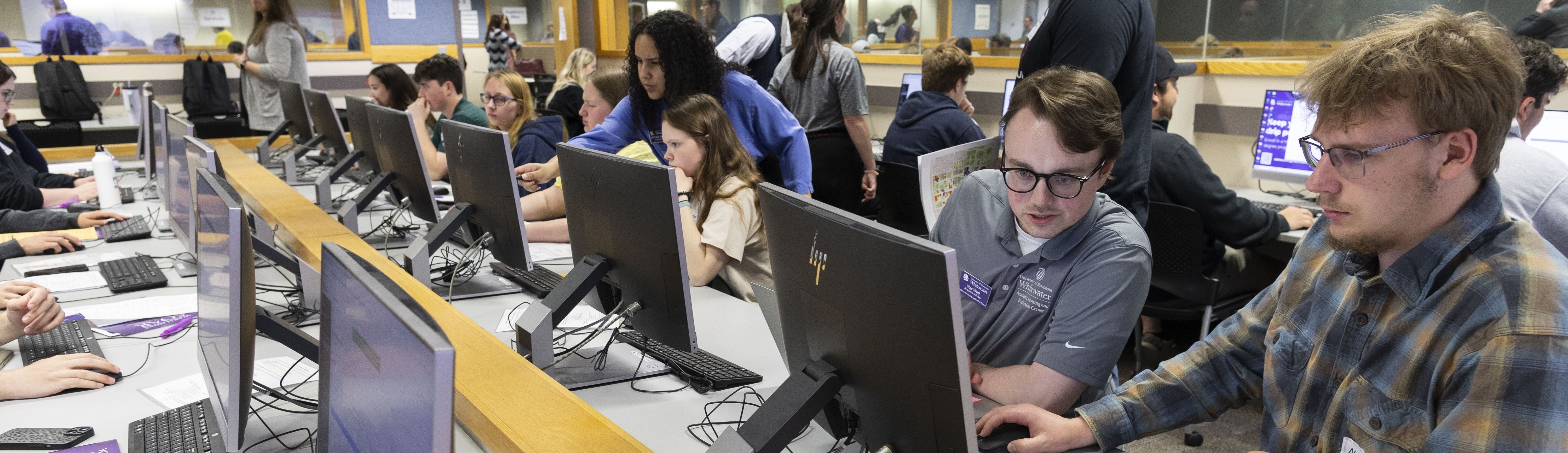 Two students working together