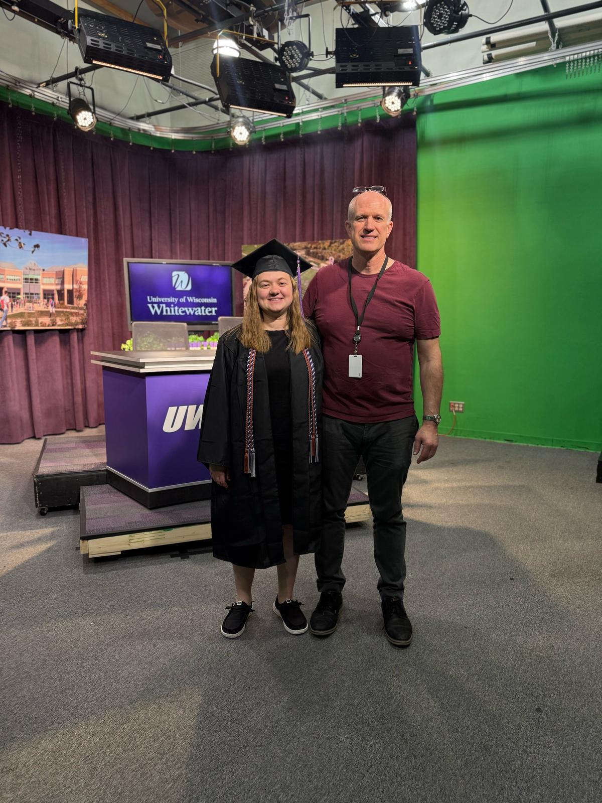 Award winner in UWW-TV studio.