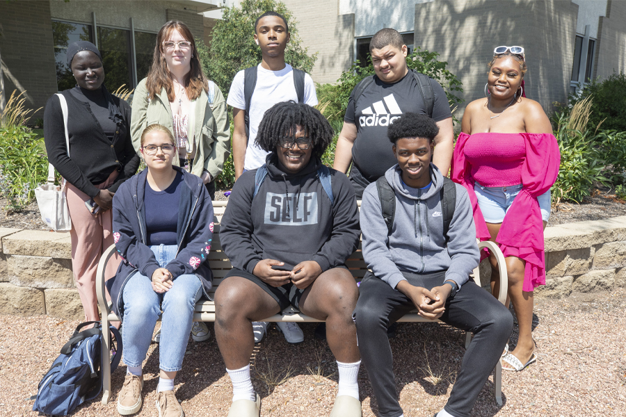 Students pose for a group picture.