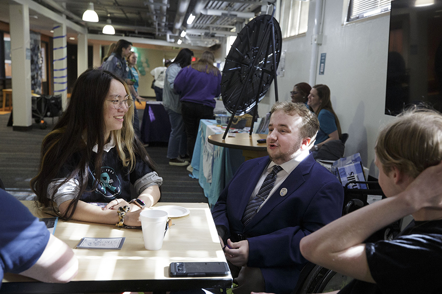 A student at the career fair.