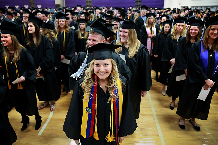 Early childhood student at graduation ceremony