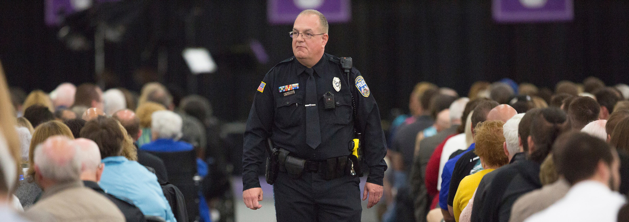 Police officer from UW-Whtiewater at commencement