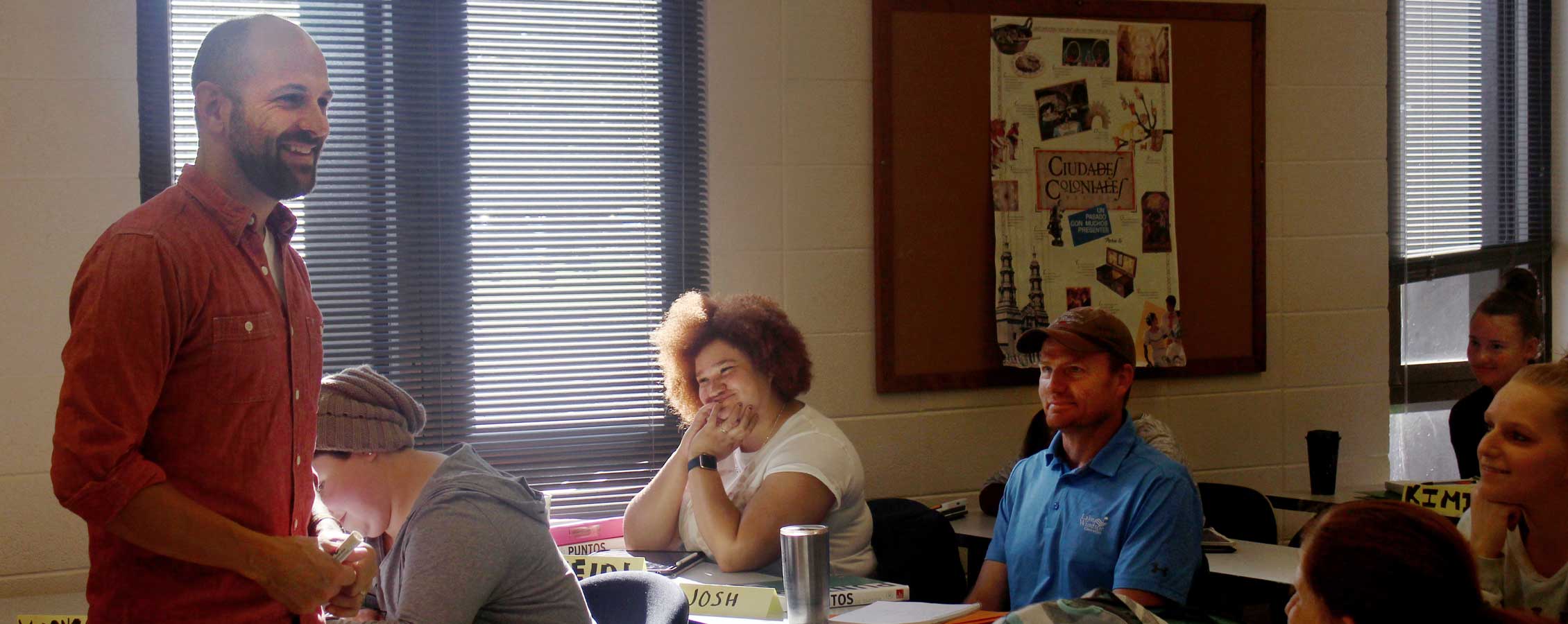  A student pauses in the Non Trad Pad, a study area adult and nontraditional students.