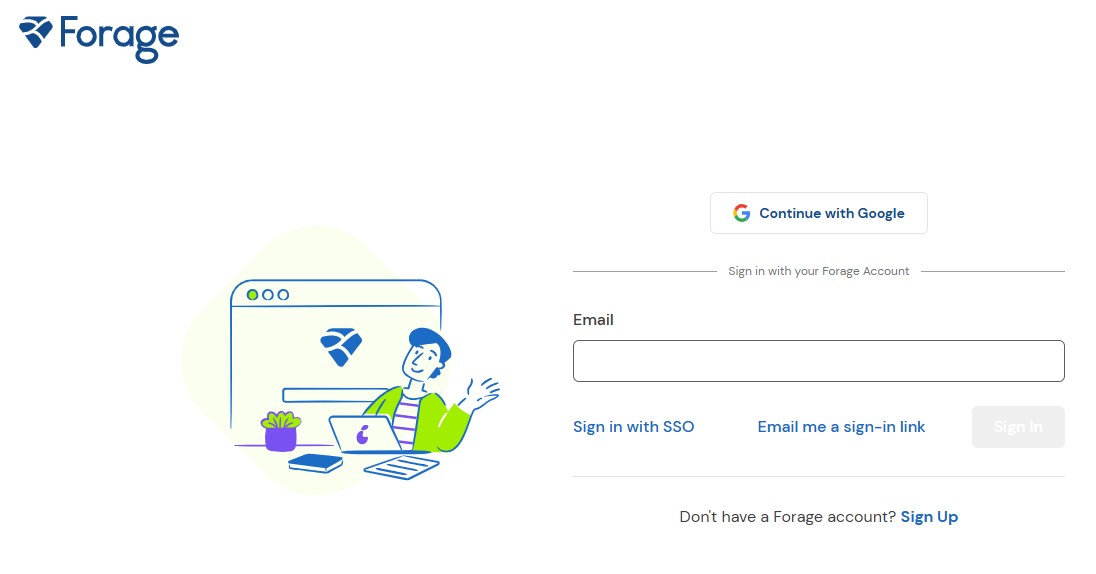 Forage Login Page