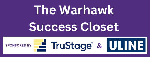 Warhawk Success Closet is sponsored by TruStage and Uline banner
