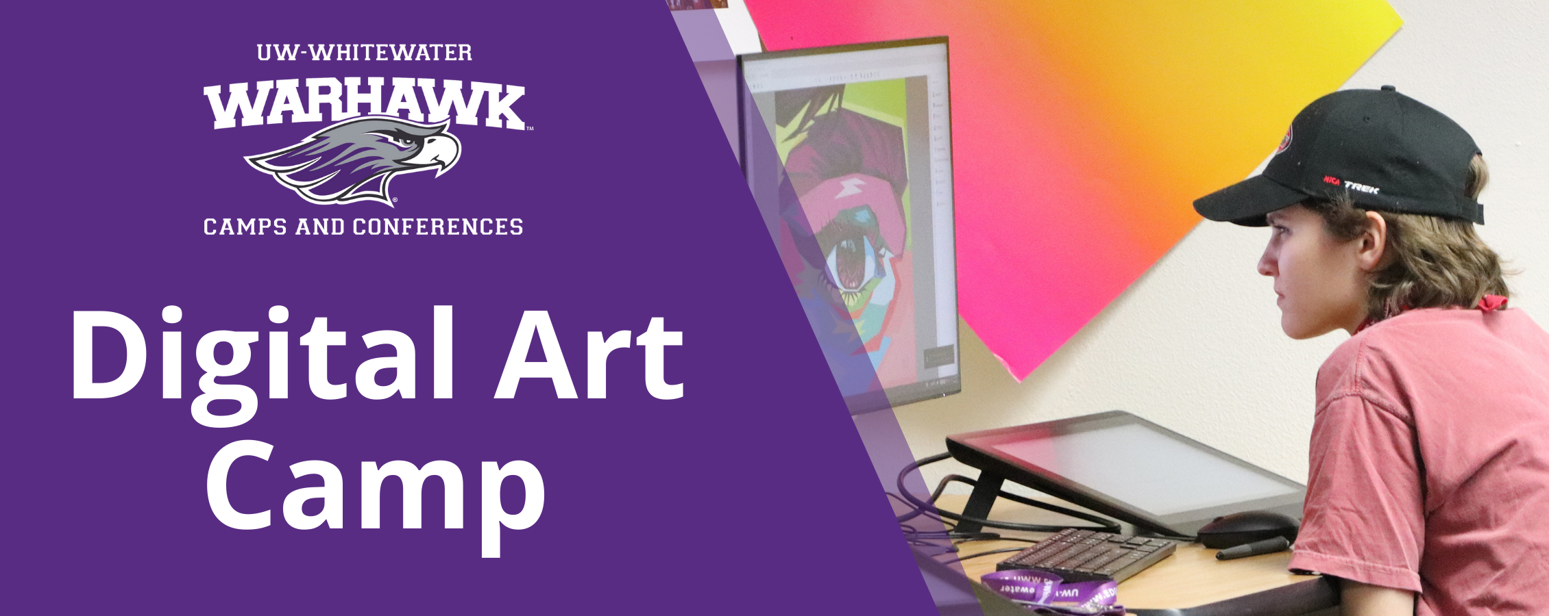 Student designs work using a laptop