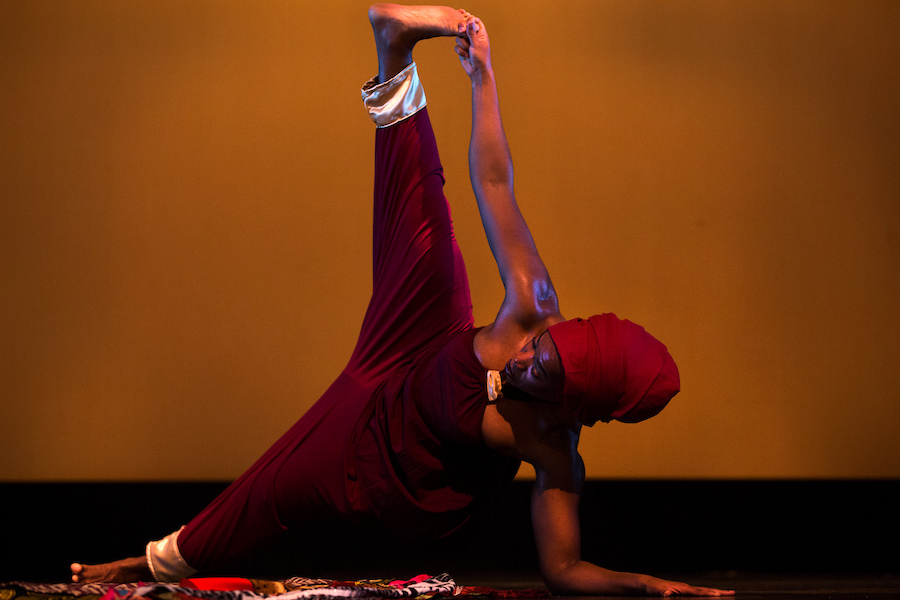  Alessandra Williams performs her choreography at UW-Whitewater
