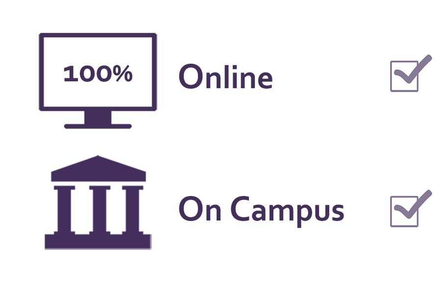 Classes offered online and on campus
