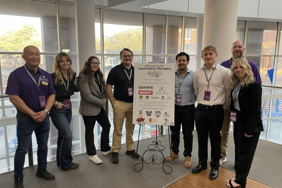 Members of UW&ndash;Whitewater&rsquo;s Student Safety Organization gather at the 2026 Safety Olympics hosted by Southeastern Oklahoma State University