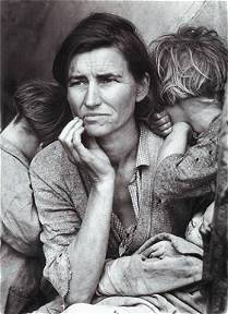 Picture of women and her children during the depression