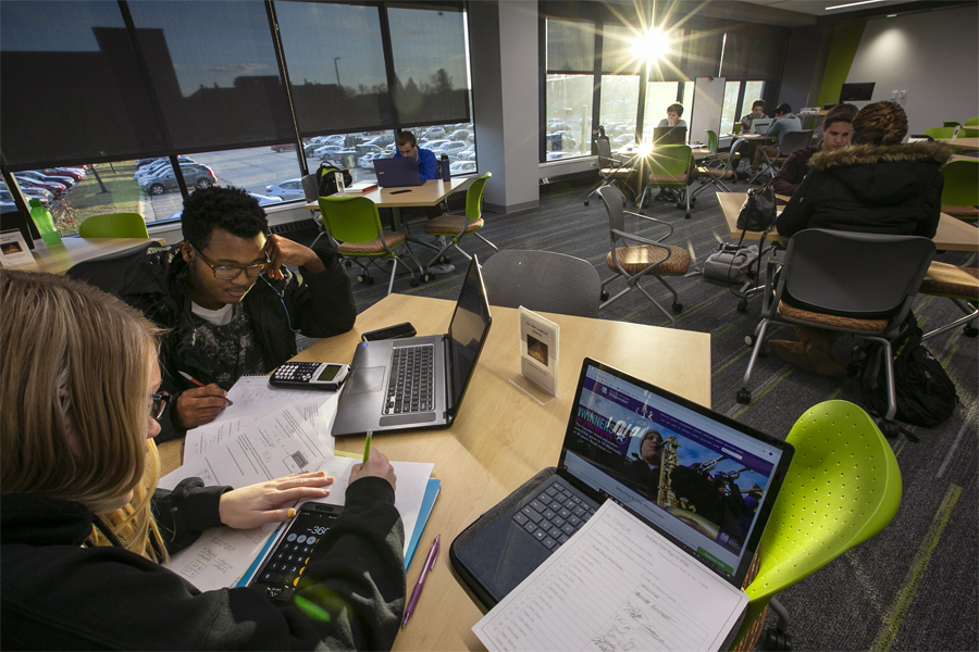 Students work in the Chrisman Success Center.