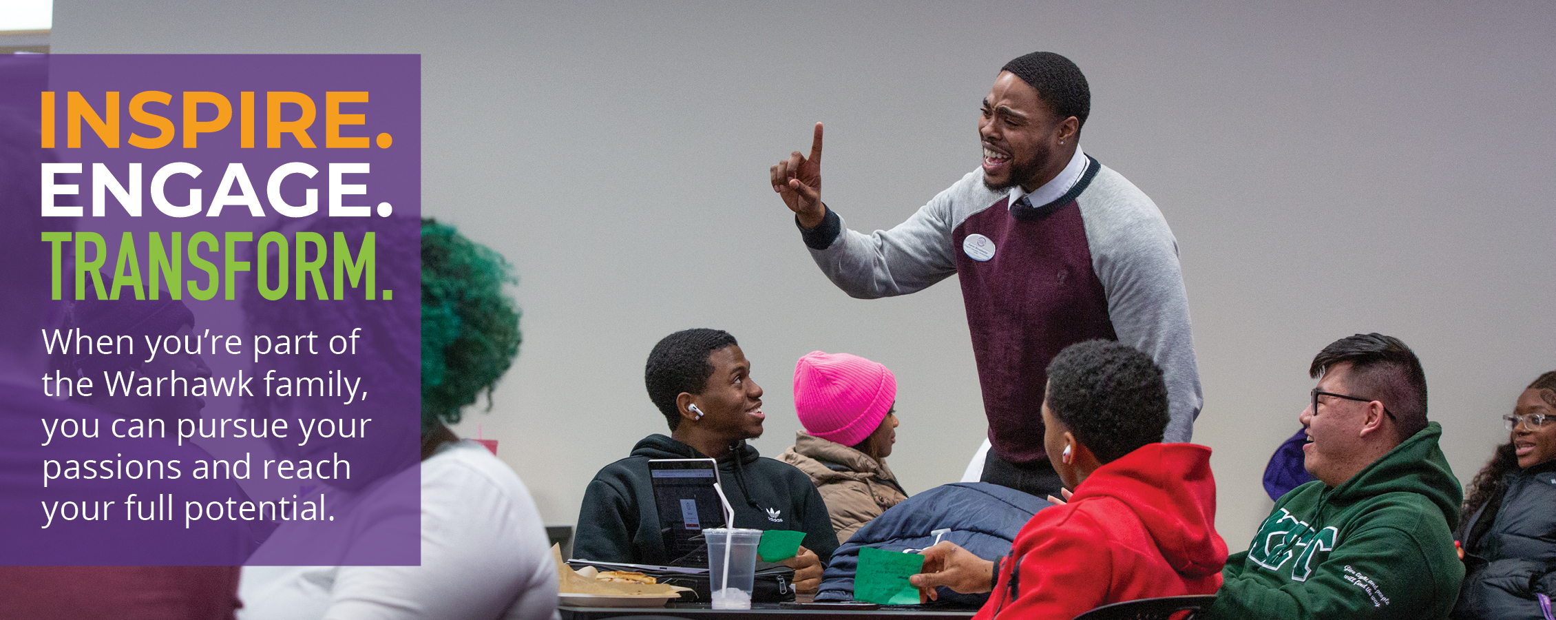 Students gather in the Warhawk Connection Center.